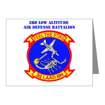 3LAADB - M01 - 02 - 3rd Low Altitude Air Defense Bn with Text - Note Cards (Pk of 20)